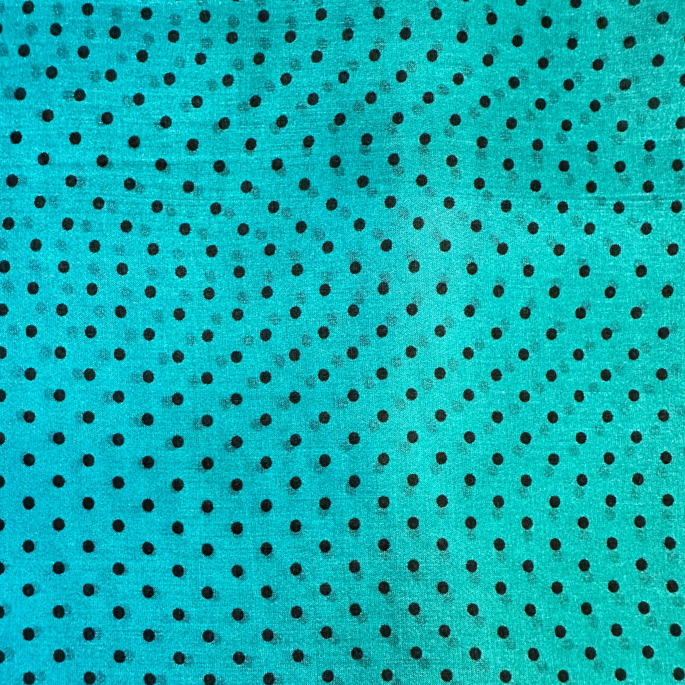Austin Accent Dots in Turquoise/Black Silk Scarf
