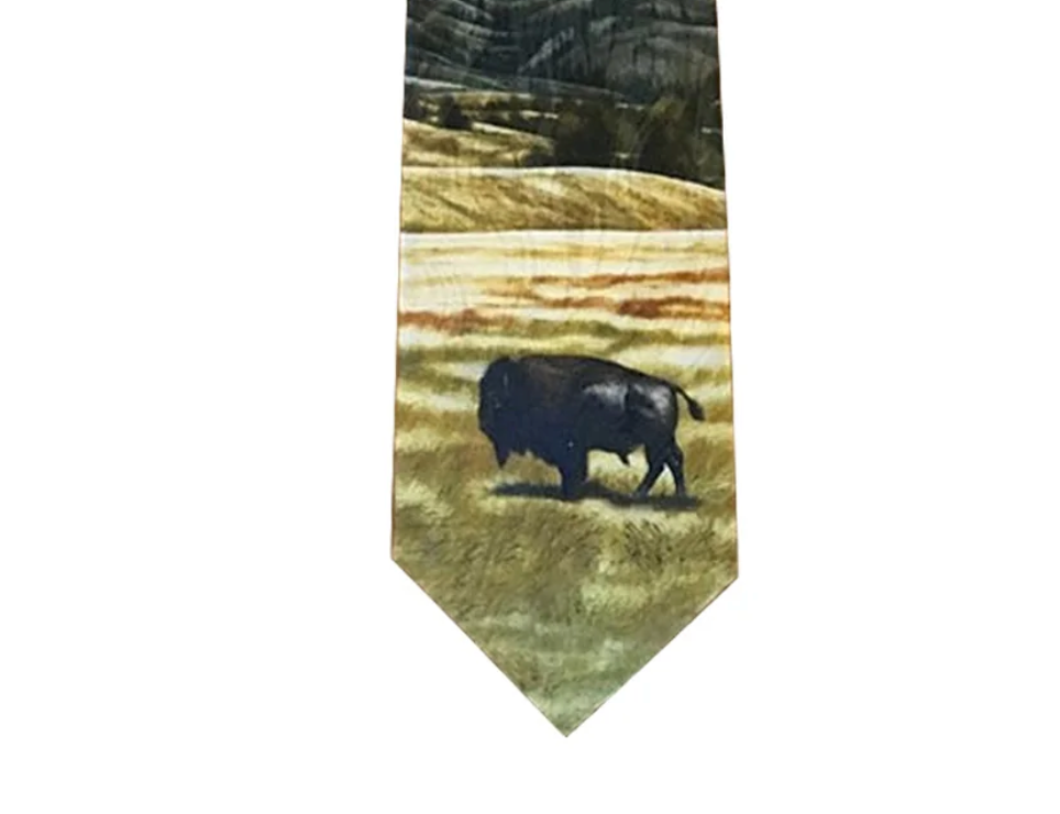 Rockmount Mens Limited Edition Silk Tie THE AMERICAN BISON