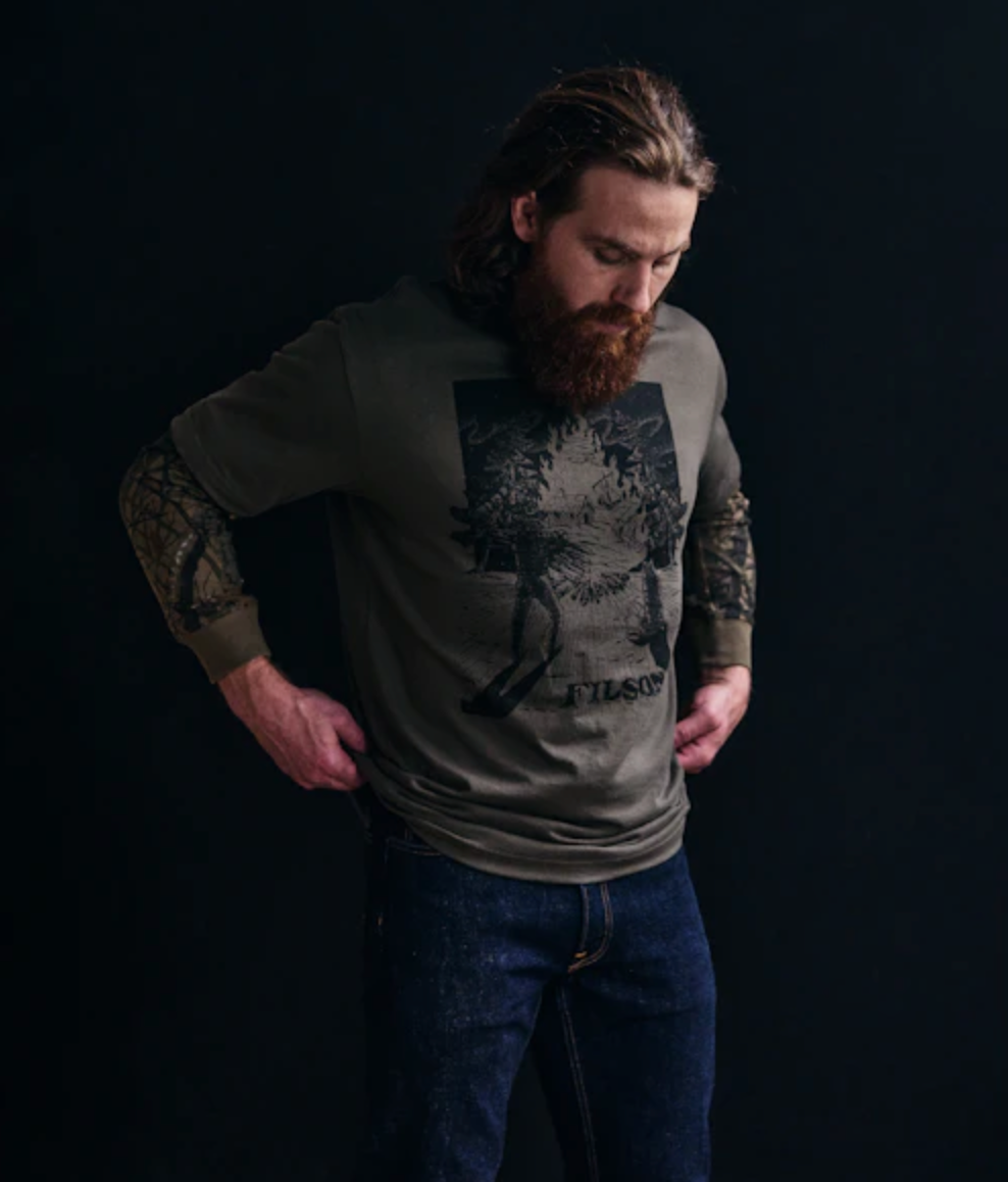 Filson Mens Short Sleeve Frontier Graphic T-Shirt -Tarmac Vision