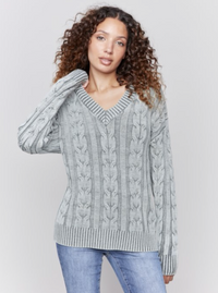 Charlie B Womens Cable Knit Sweater