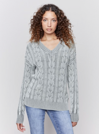 Charlie B Womens Cable Knit Sweater