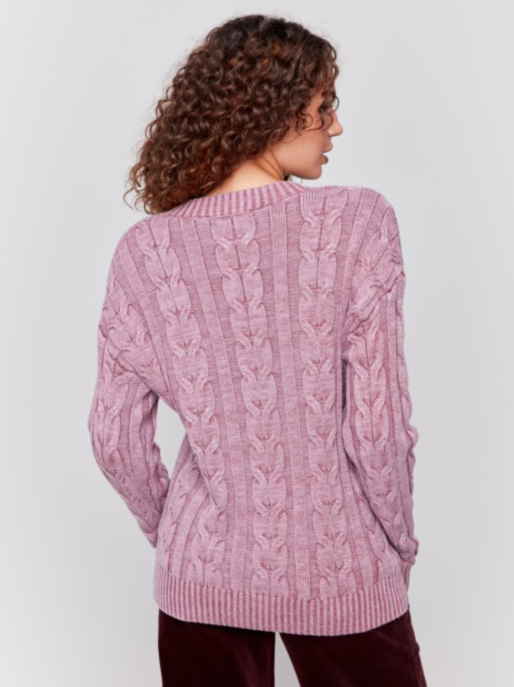 Charlie B Womens Cable Knit Sweater