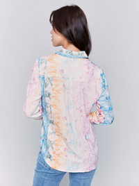 Charlie B Womens Printed Long Sleeve Blouse