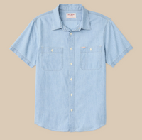 Filson Mens Short Sleeve Chambray Shirt - Light Indigo