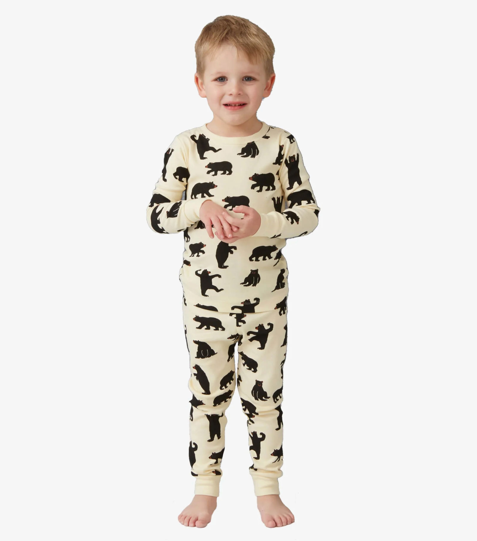 Little Blue House Kids Natural Bear Pajama Set