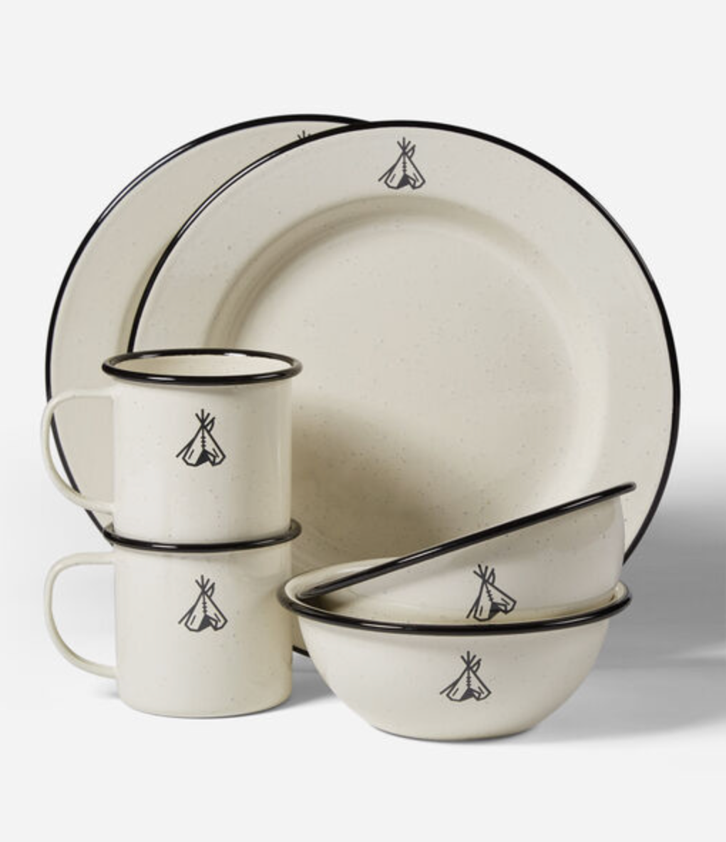 Enamelware top camping dishes