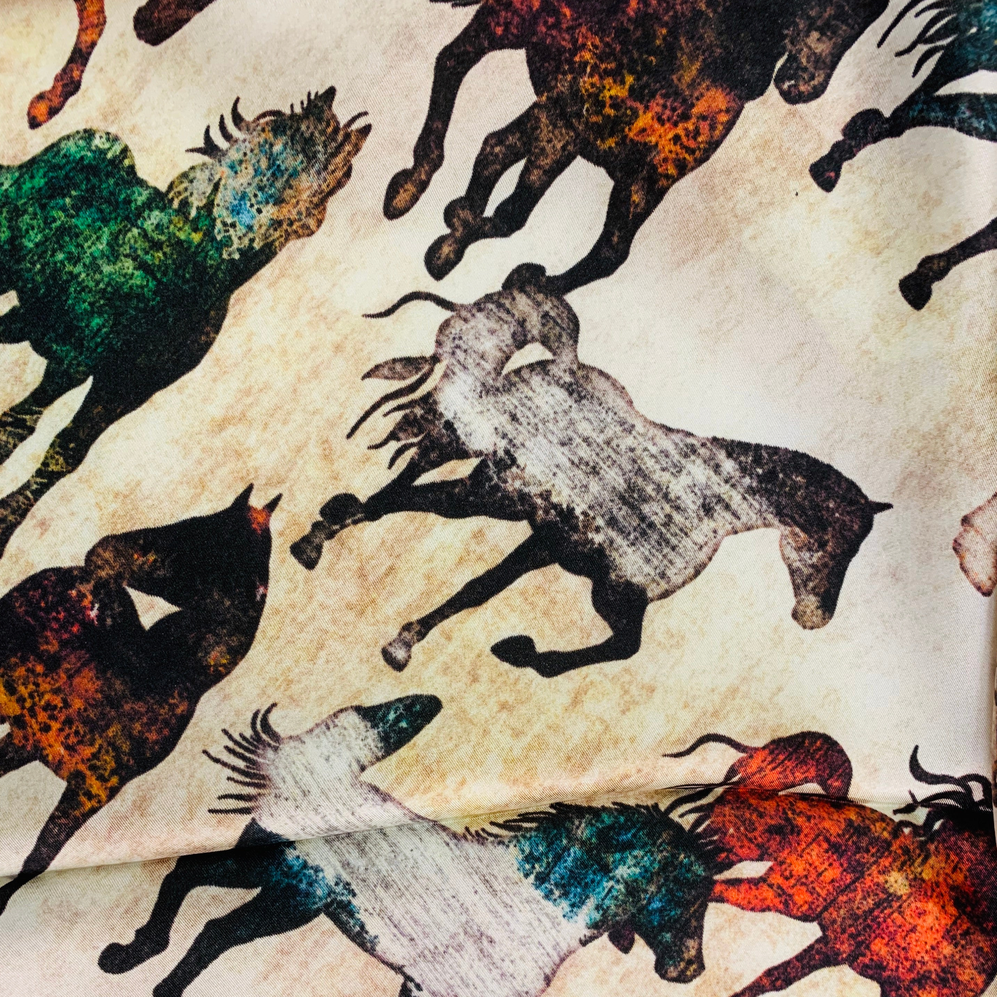 Austin Accent Western Watercolor Horse Silk Scarf