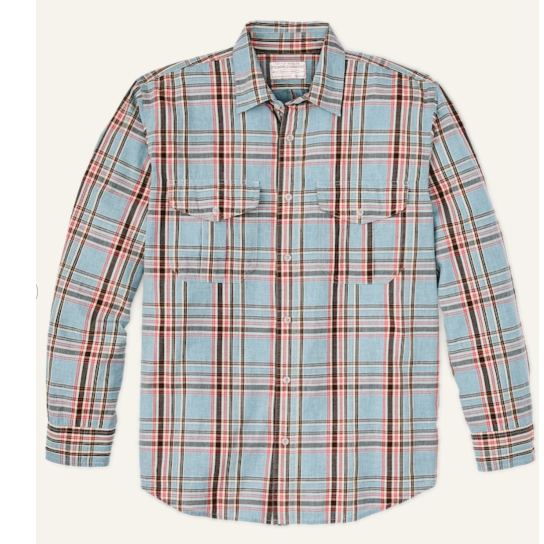 Filson Mens Washed Feather Cloth Shirt