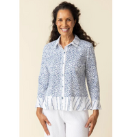 Habitat Womens Pucker Weave Flounce Top