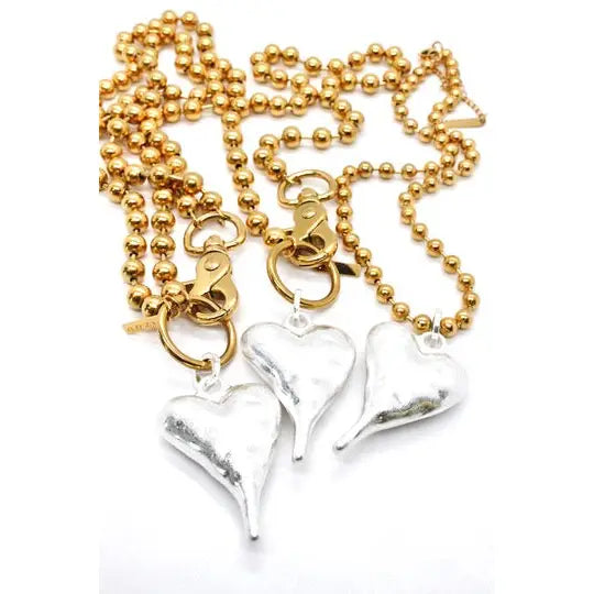 Lizou Gold Strand Heart Necklace - Chunky Heart