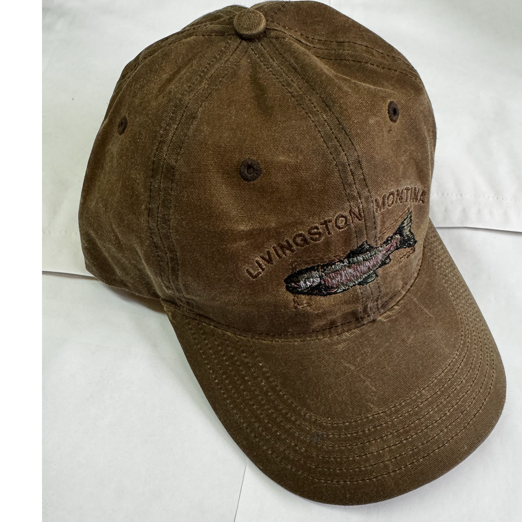 Montana Trout Embroidery Brown Cap