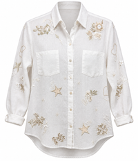 Caite and Kyla Linen Zora Shirt