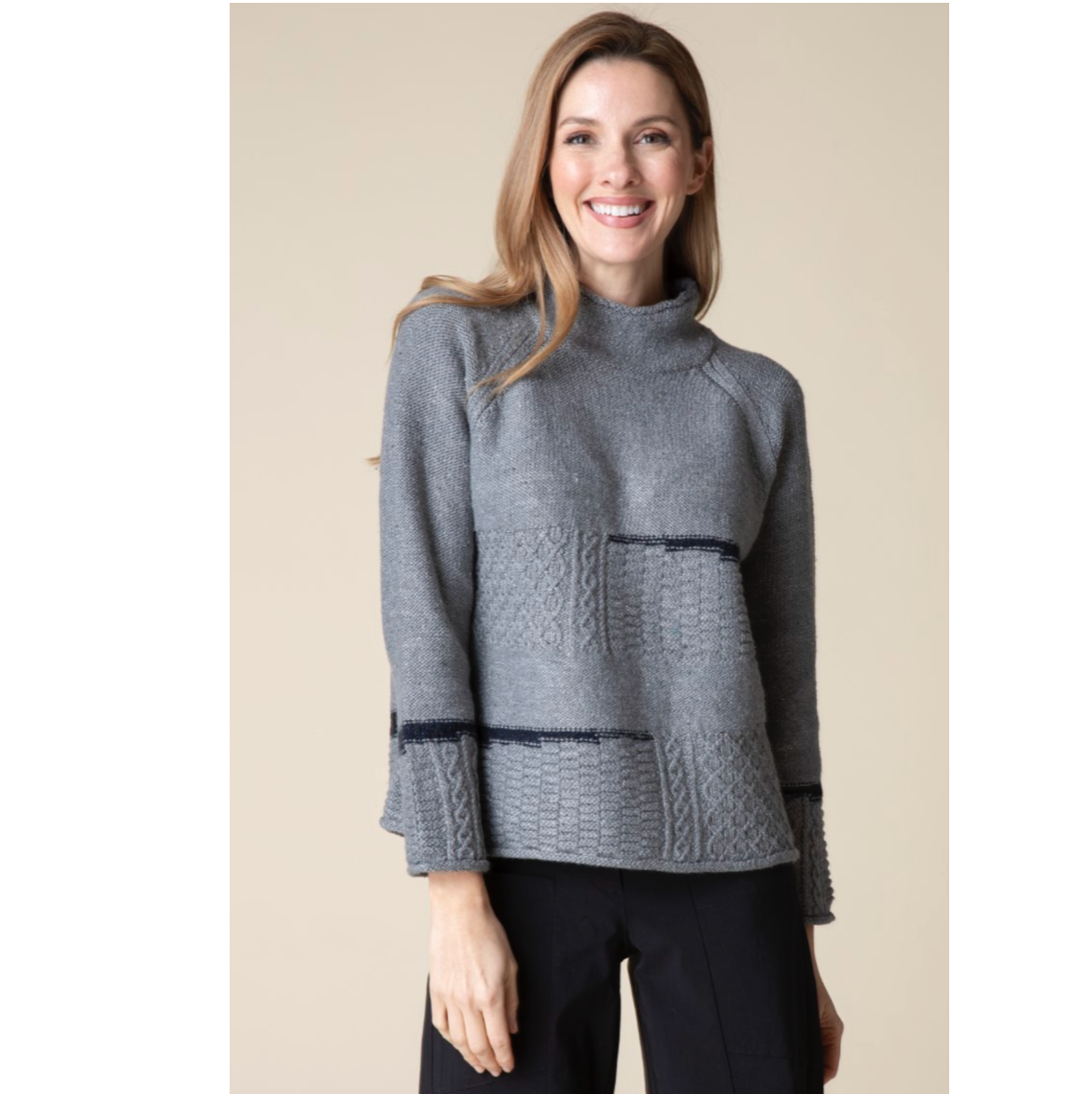 Habitat Womens Tweed Mixed Cable Stitch Sweater