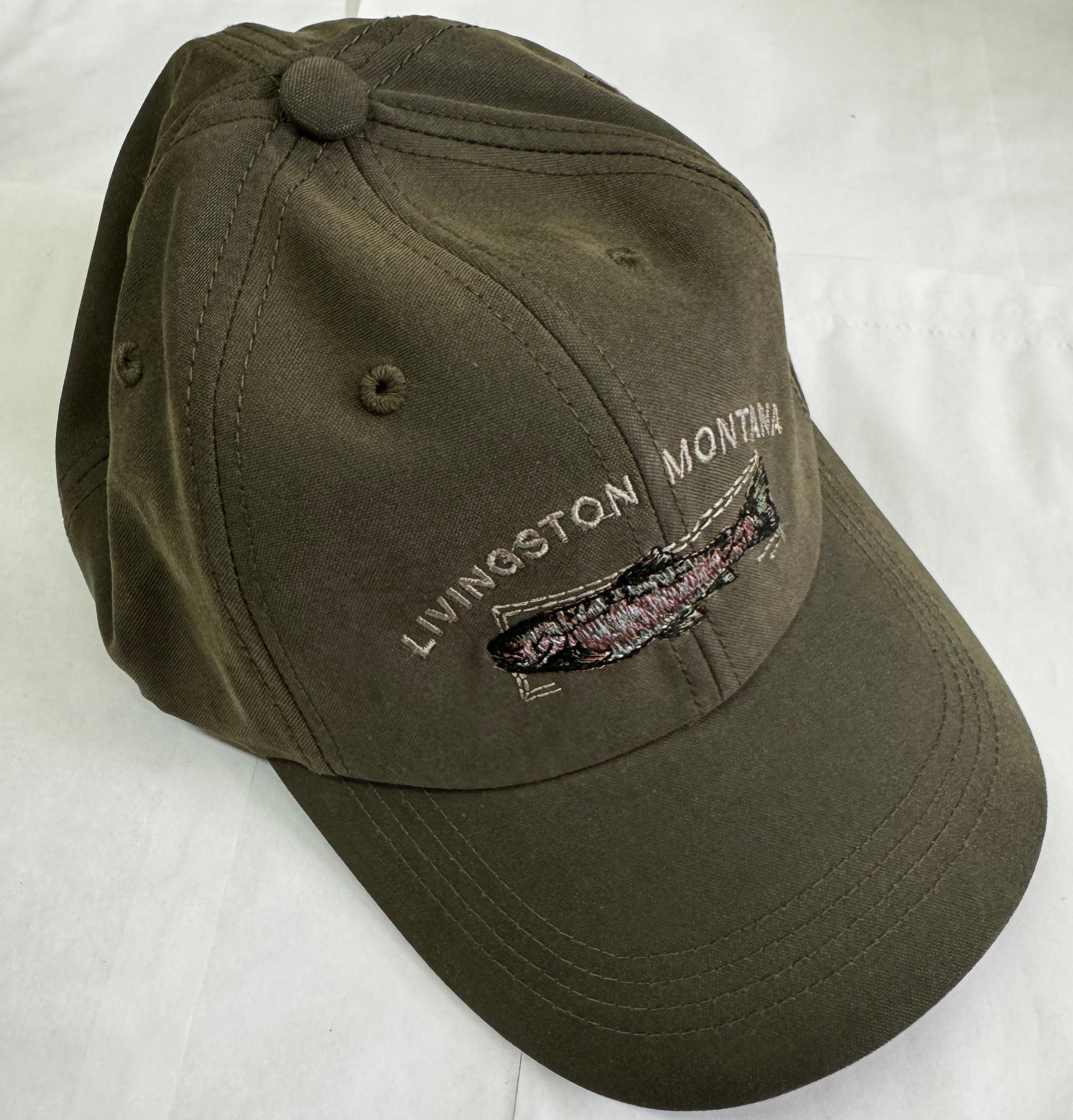 Montana Trout Embroidery Olive Cap