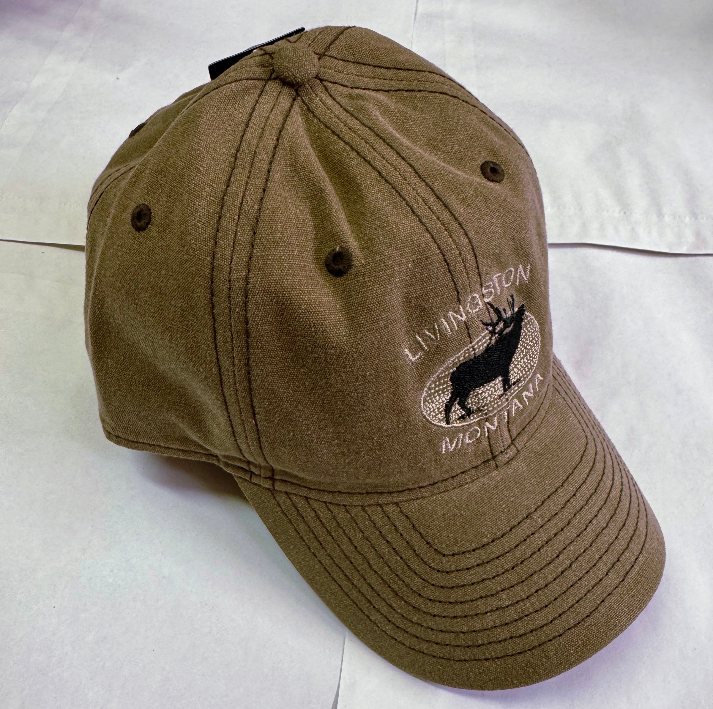 Montana Trout Embroidery Tan Cap