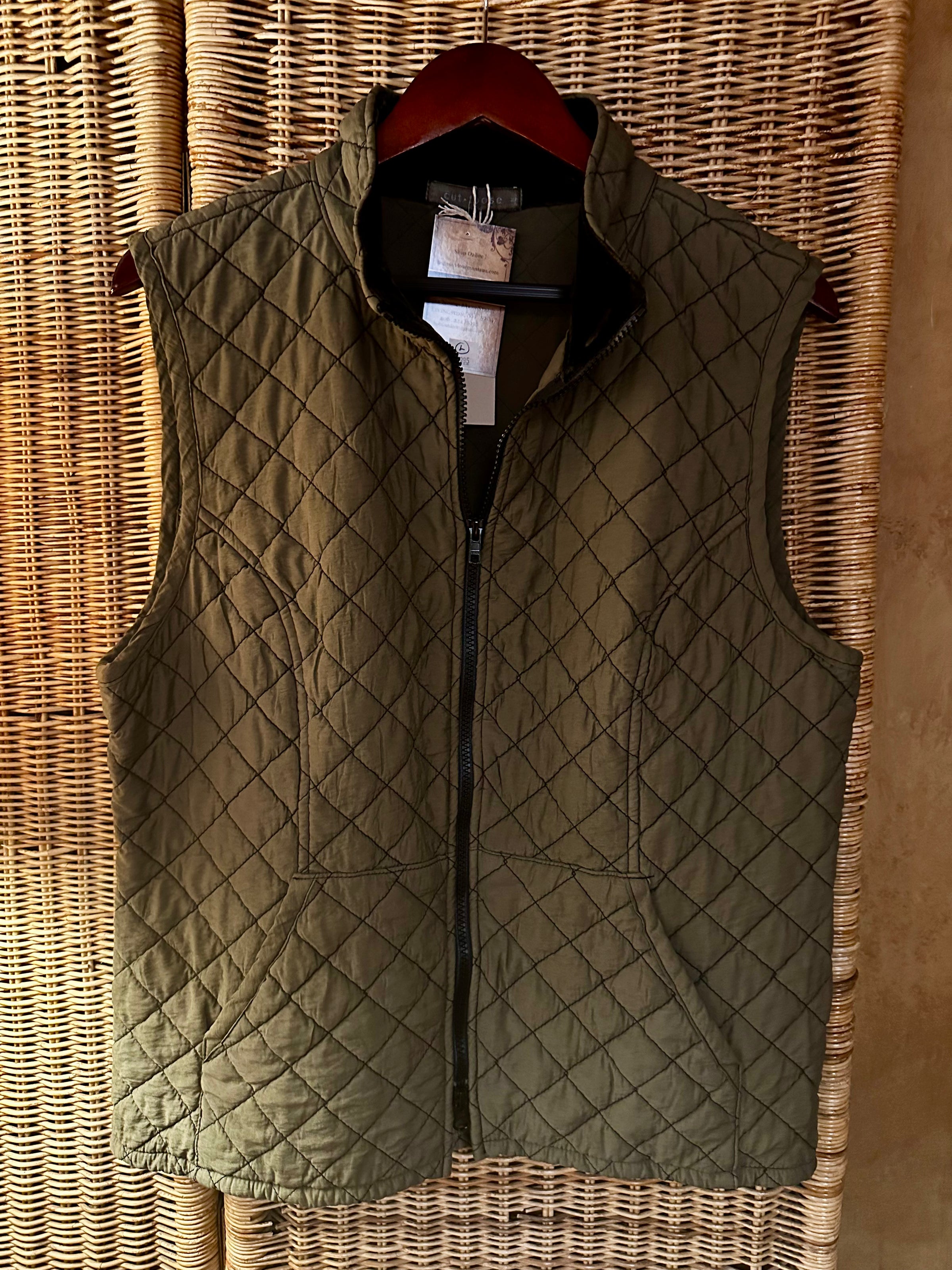 Cut Loose Womens Quilted Vest - Kelp