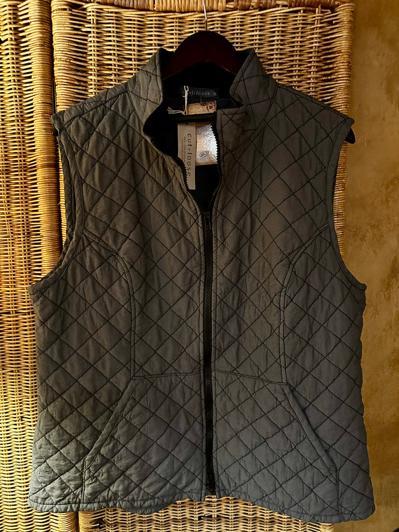 Cut Loose Womens Quilted Vest - Gull
