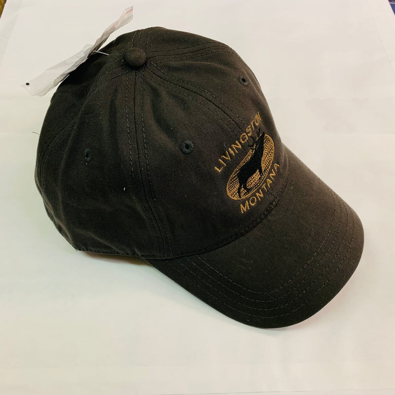 Montana Wax Finish Black Elk Embroidery Charcoal Cap - Gold Lettering