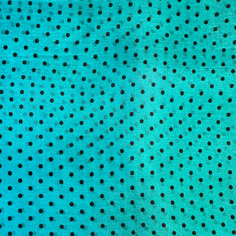 Austin Accent Dots in Turquoise/Black Silk Scarf