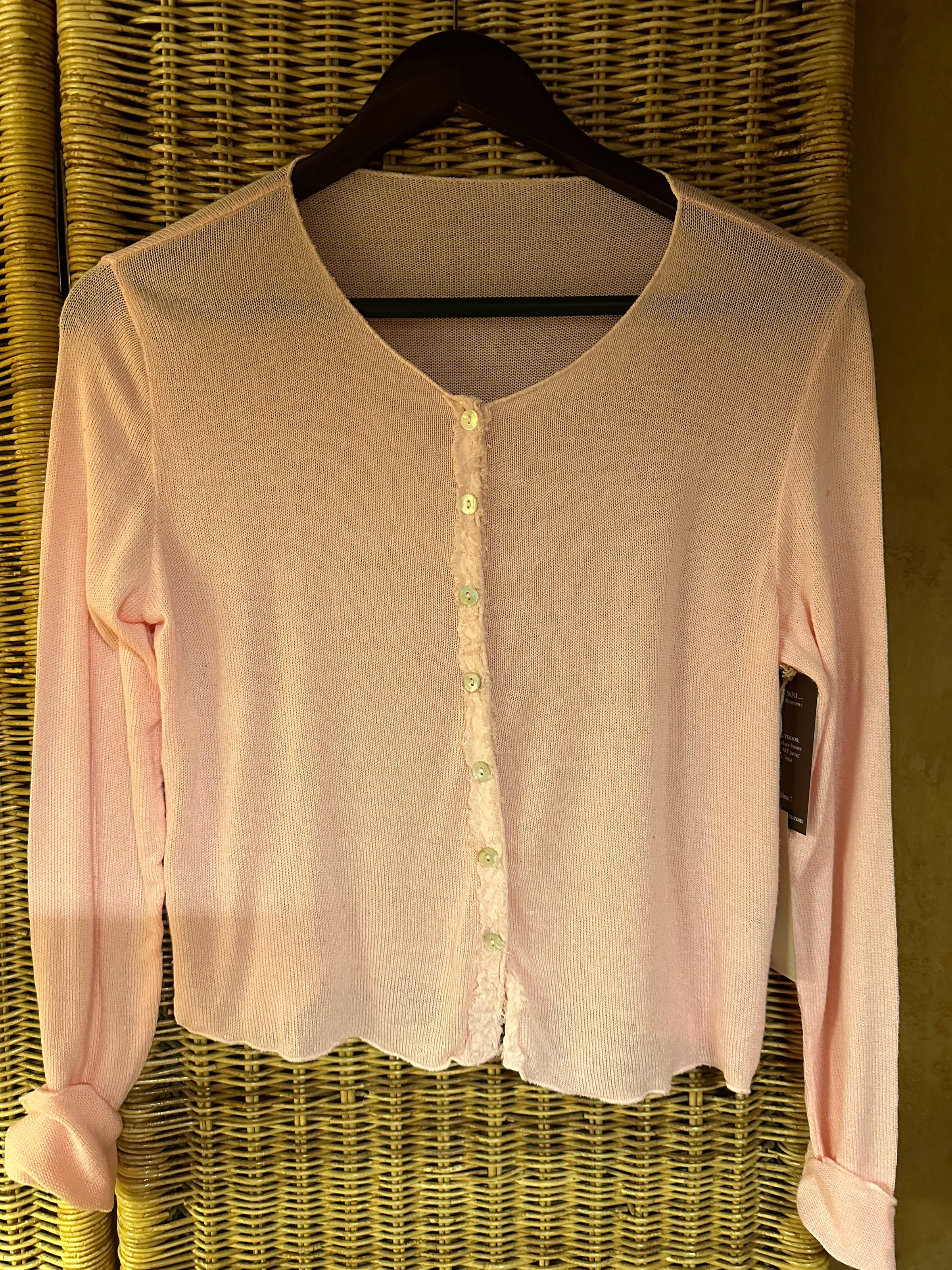 Cut Loose Womens Crop Cardigan Knit Sweater - Pink Salt