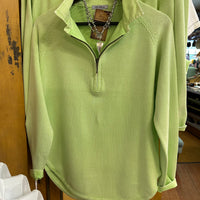 PBJ Womens 1/4 Zip Cotton Pullover - Light Mint Green