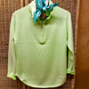 PBJ Womens 1/4 Zip Cotton Pullover - Light Mint Green