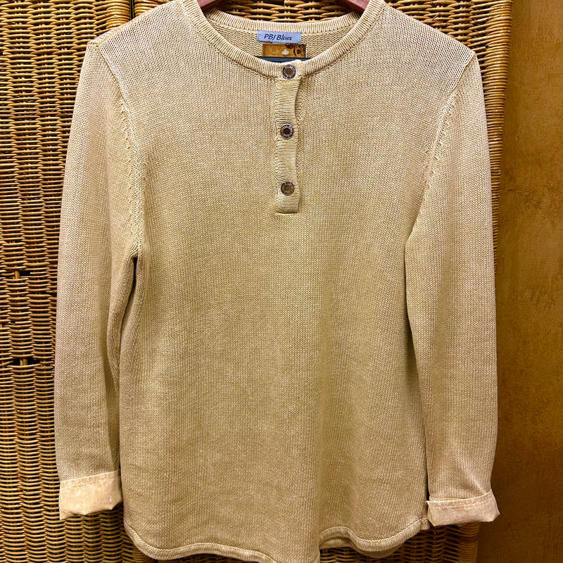 PBJ Womens Henley Collar Sweater