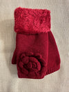 Mademoiselle Womens Fingerless Double Thick Flower Gloves (5 Colors)