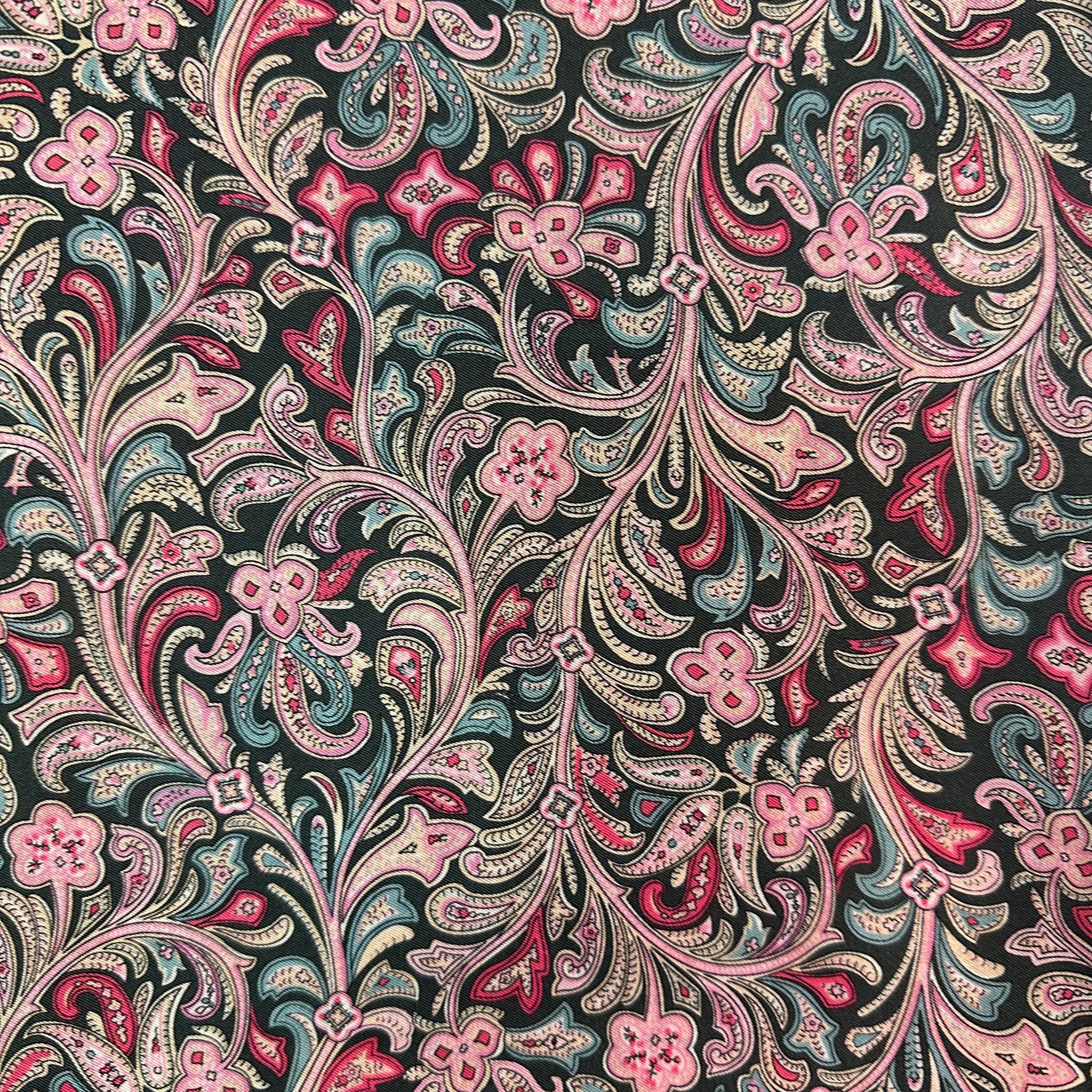 Austin Accent Paisley Pink Silk Scarf