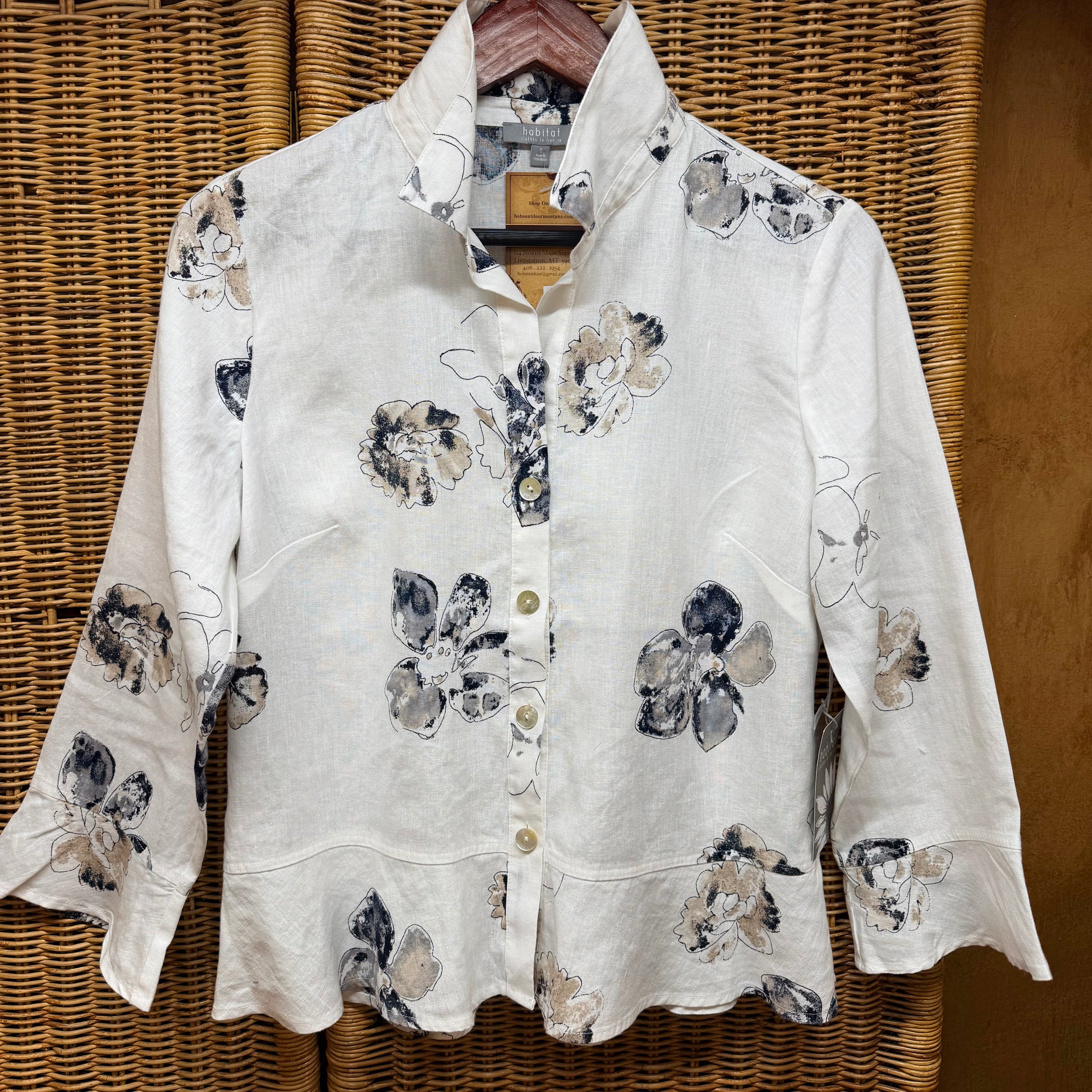 Habitat Womens Linen Flounce Shirt