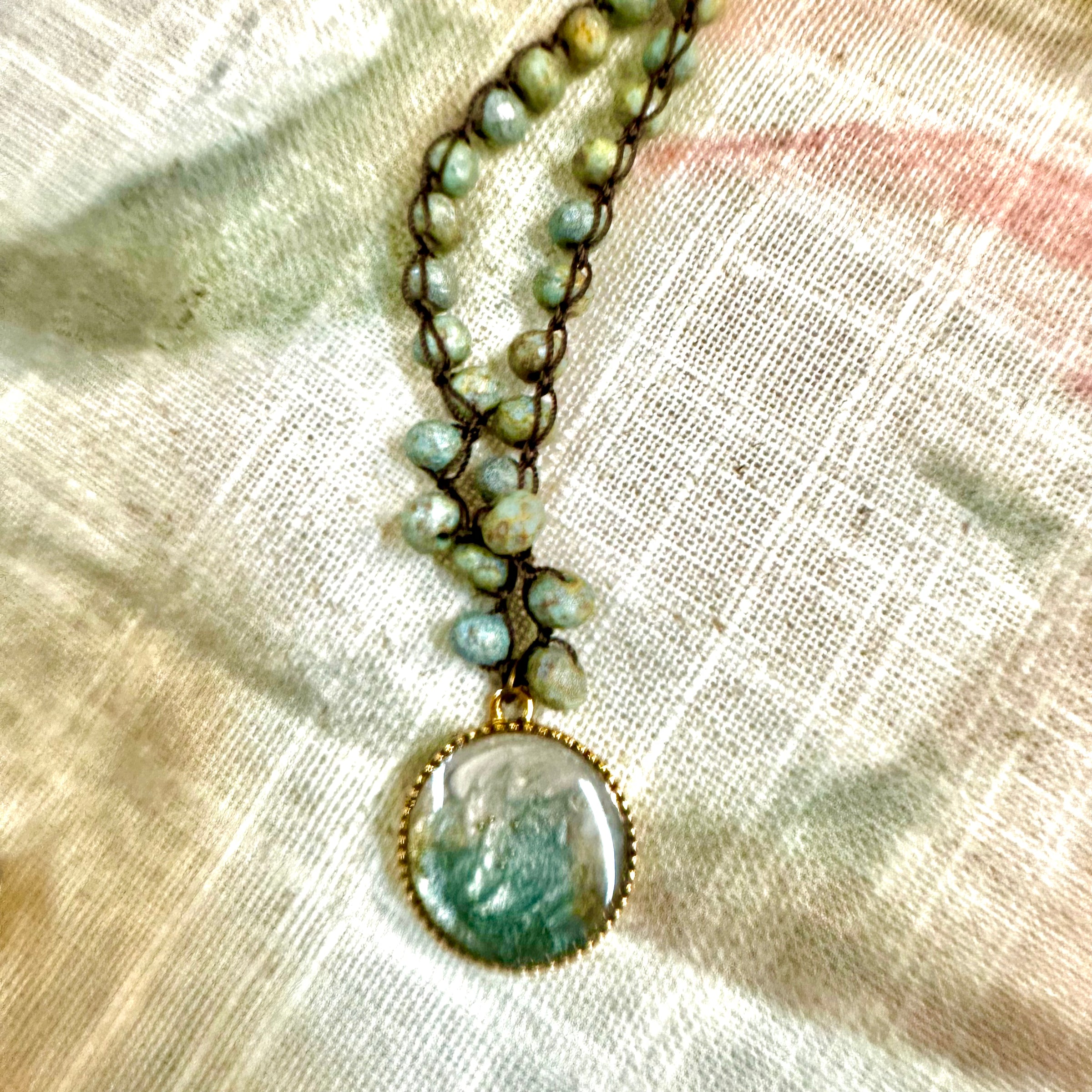 Twist Style Underwater Beach Portal Pendant Necklace
