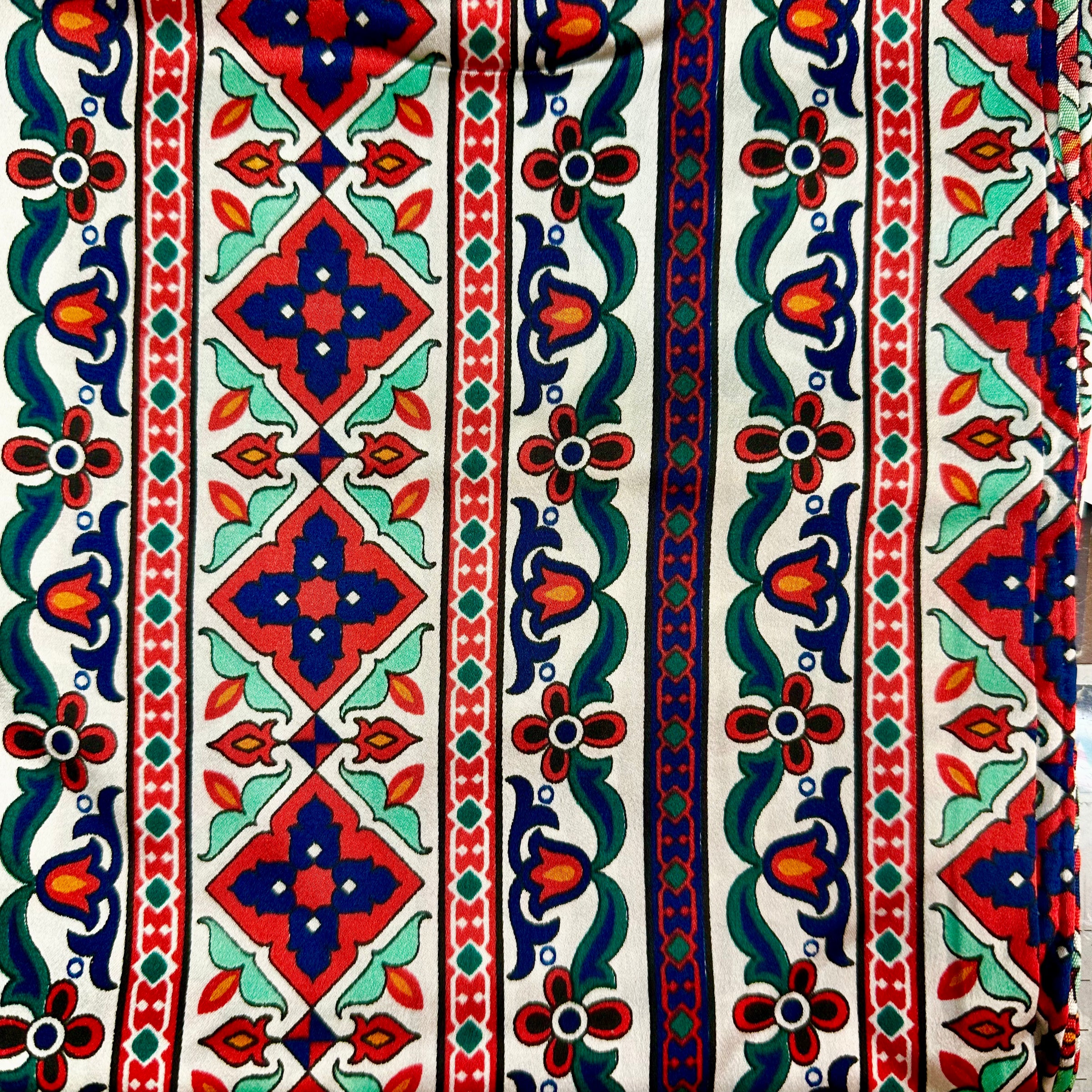 M & F Flower Multi Silk Scarf