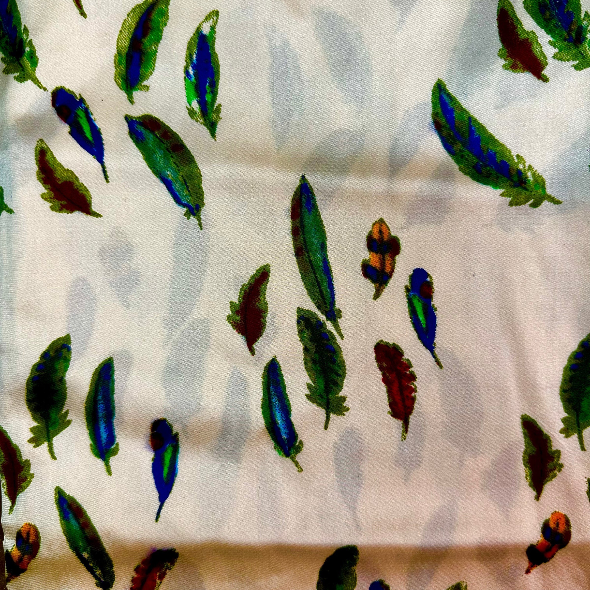 M & F Feather Silk Scarf