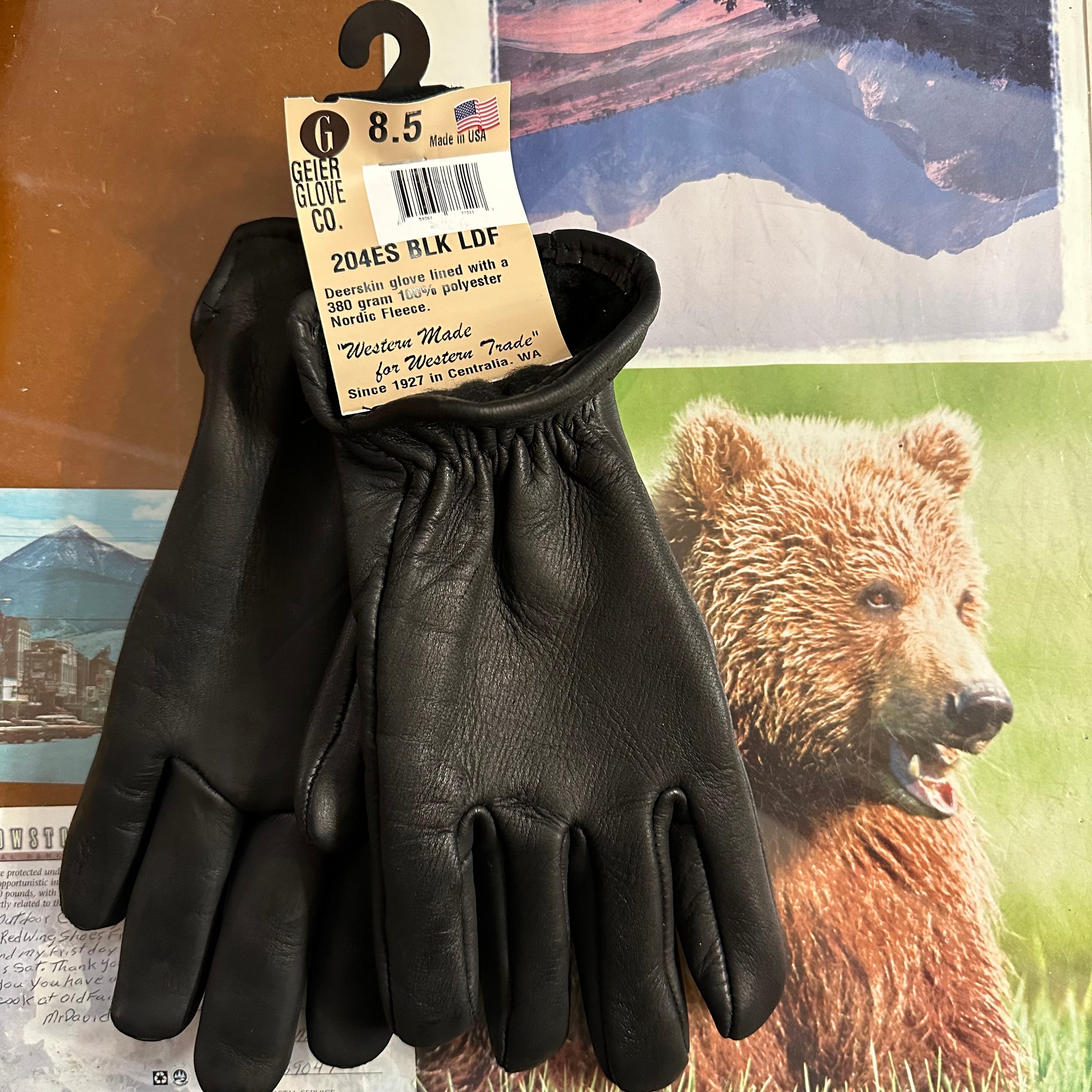 Geier Glove LINED Deerskin Gloves - Black