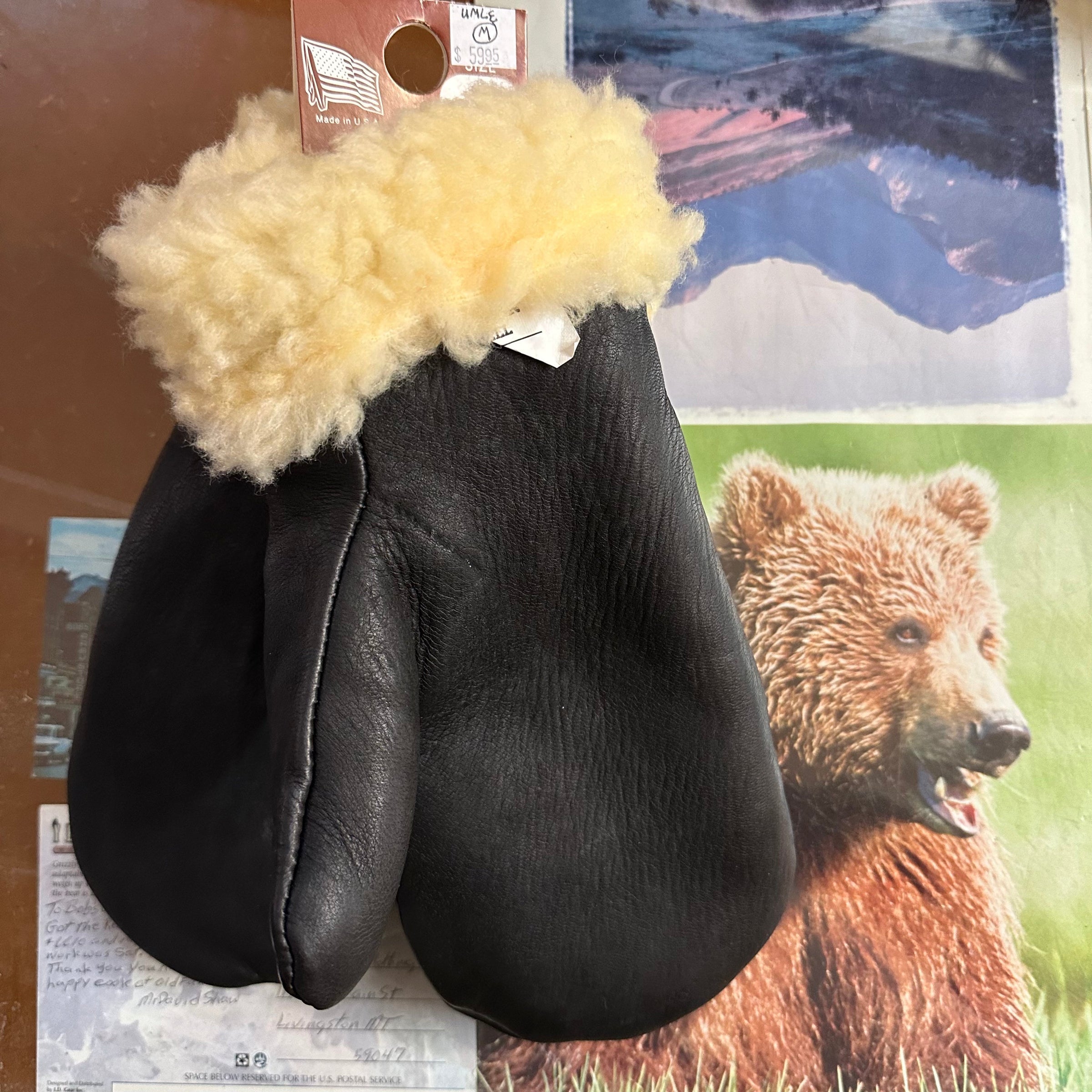 Century Deerskin Leather Pile Lined Mittens