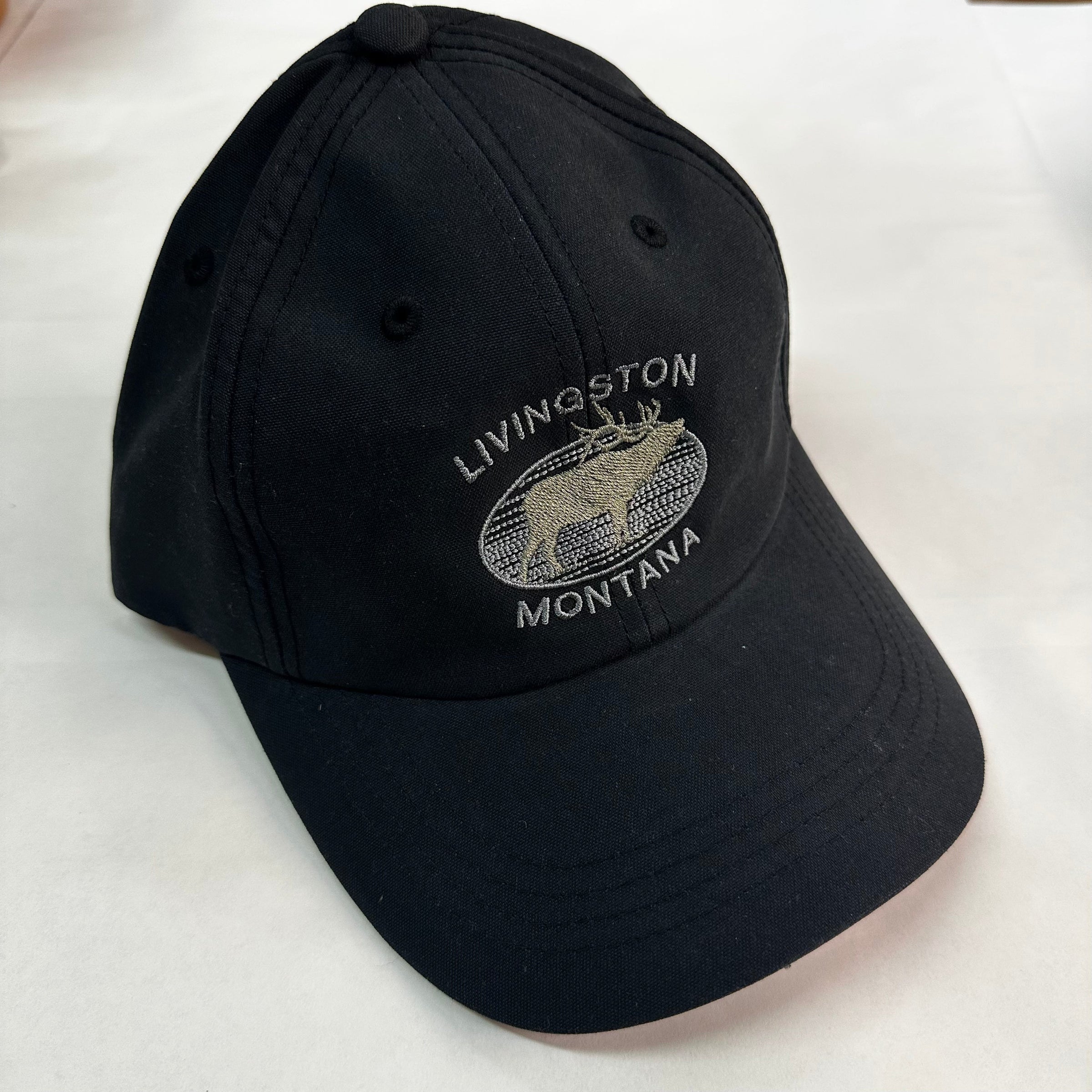 Montana Olive Elk Embroidery Black Cap