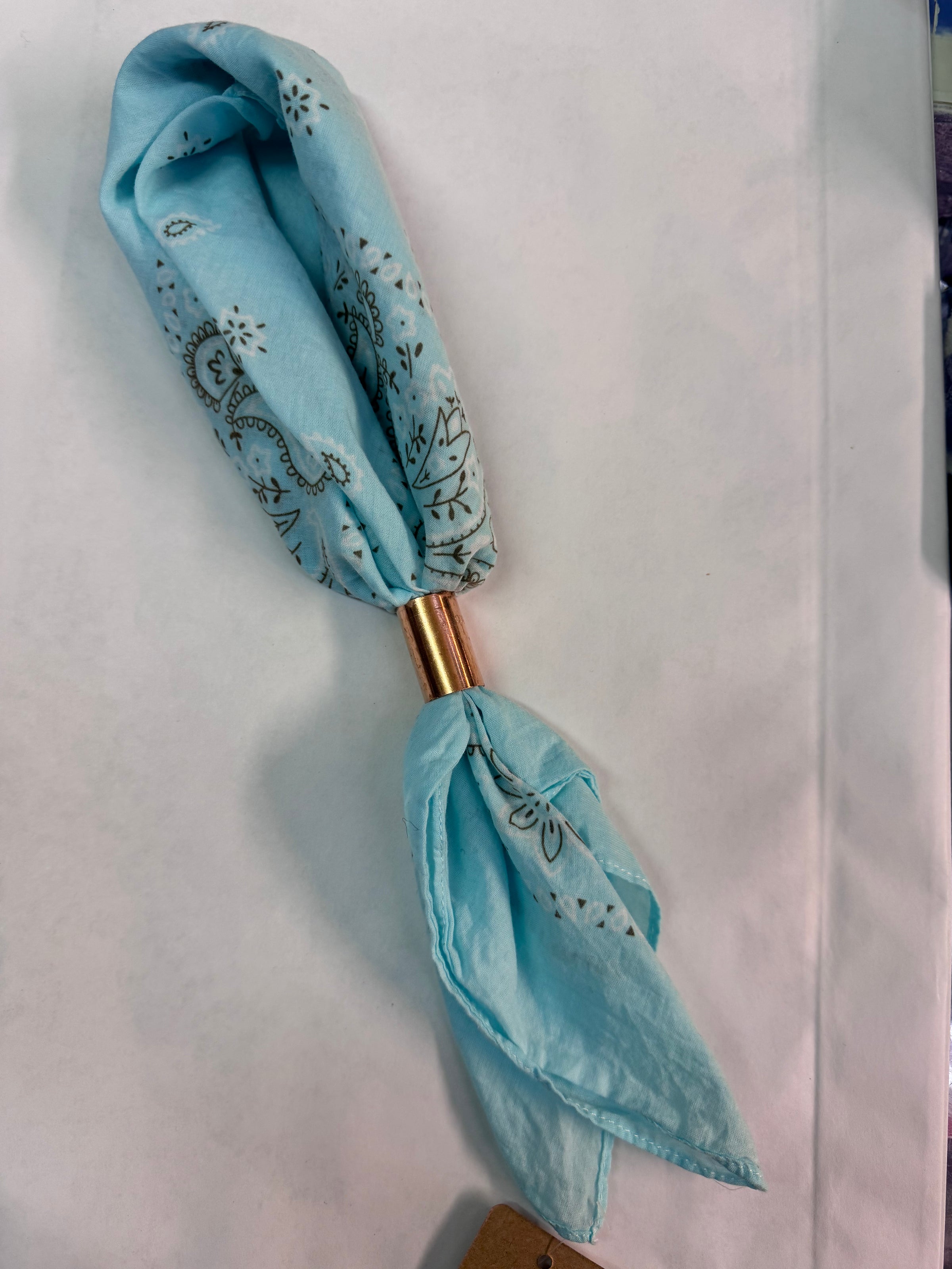 Cowboy Blue Hand Dyed Bandana with Slide