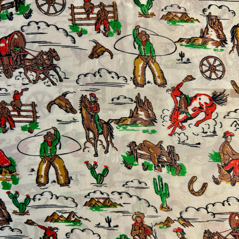 M & F Boots Retro Ranch White Scarf