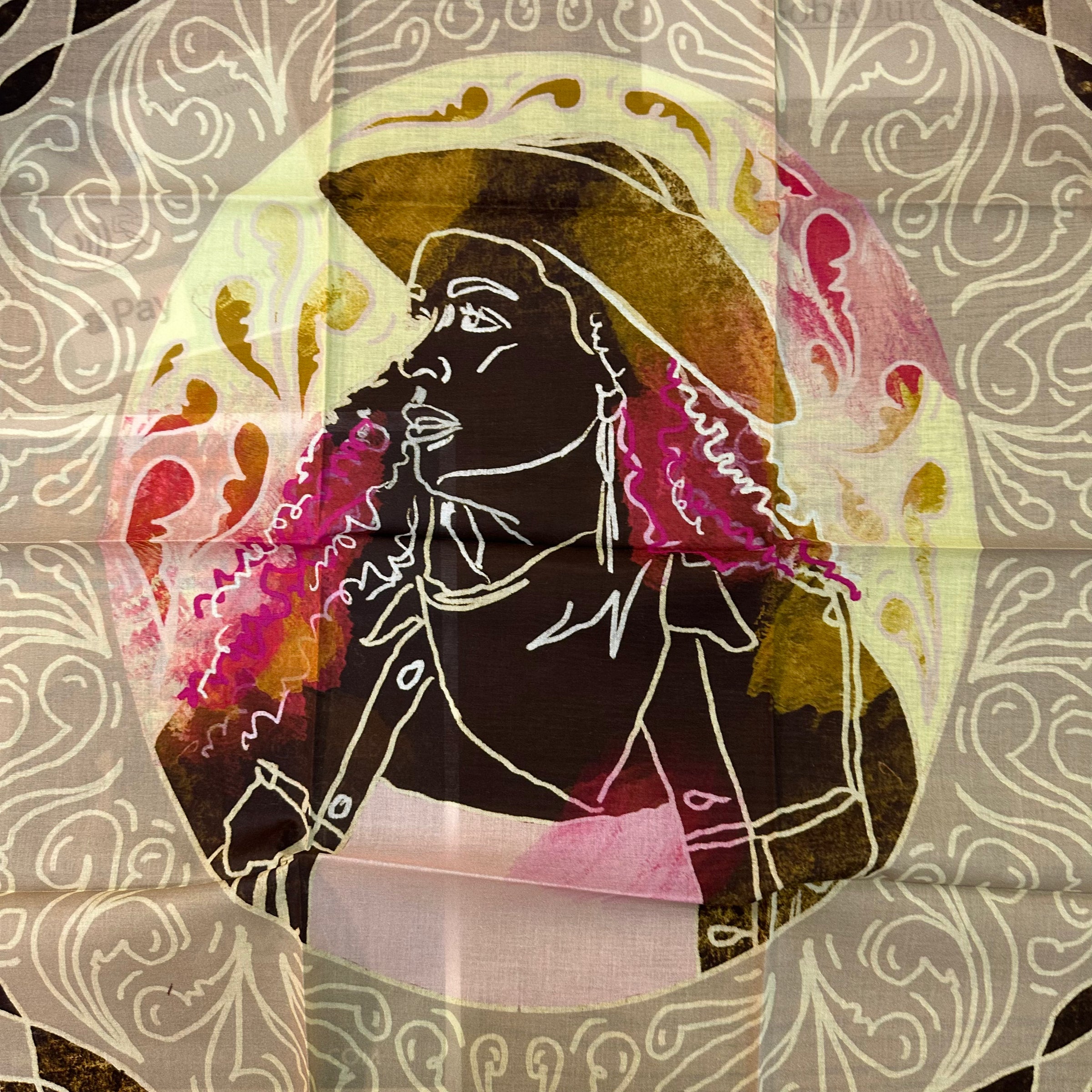 Tirzah Lane Art Western Cowgirl Cotton Bandana