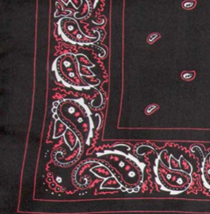 Wyoming Traders Black/Red Bandana Silk Scarf XL