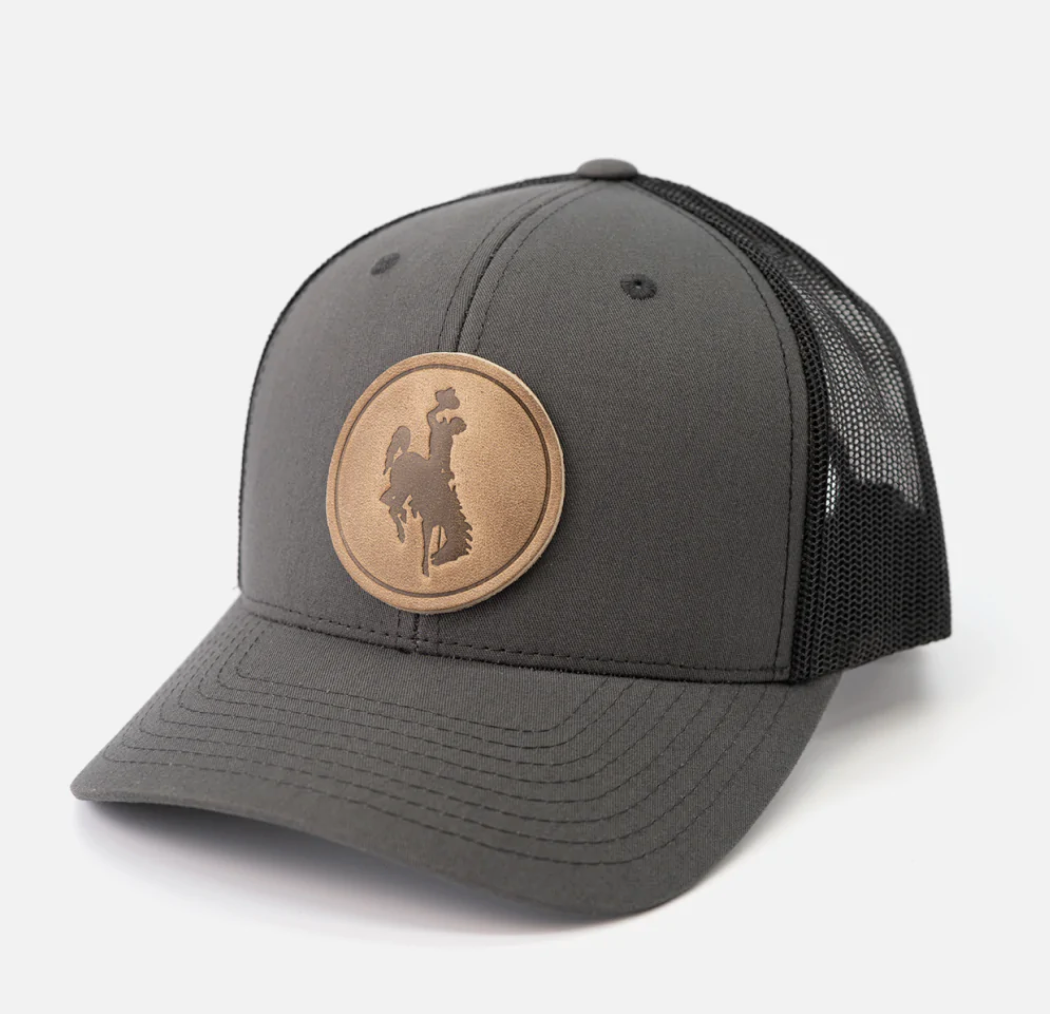Range Leather Cowboy Bronc Charcoal Hat