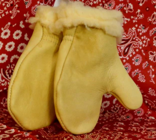 Century Deerskin Leather Pile Lined Mittens