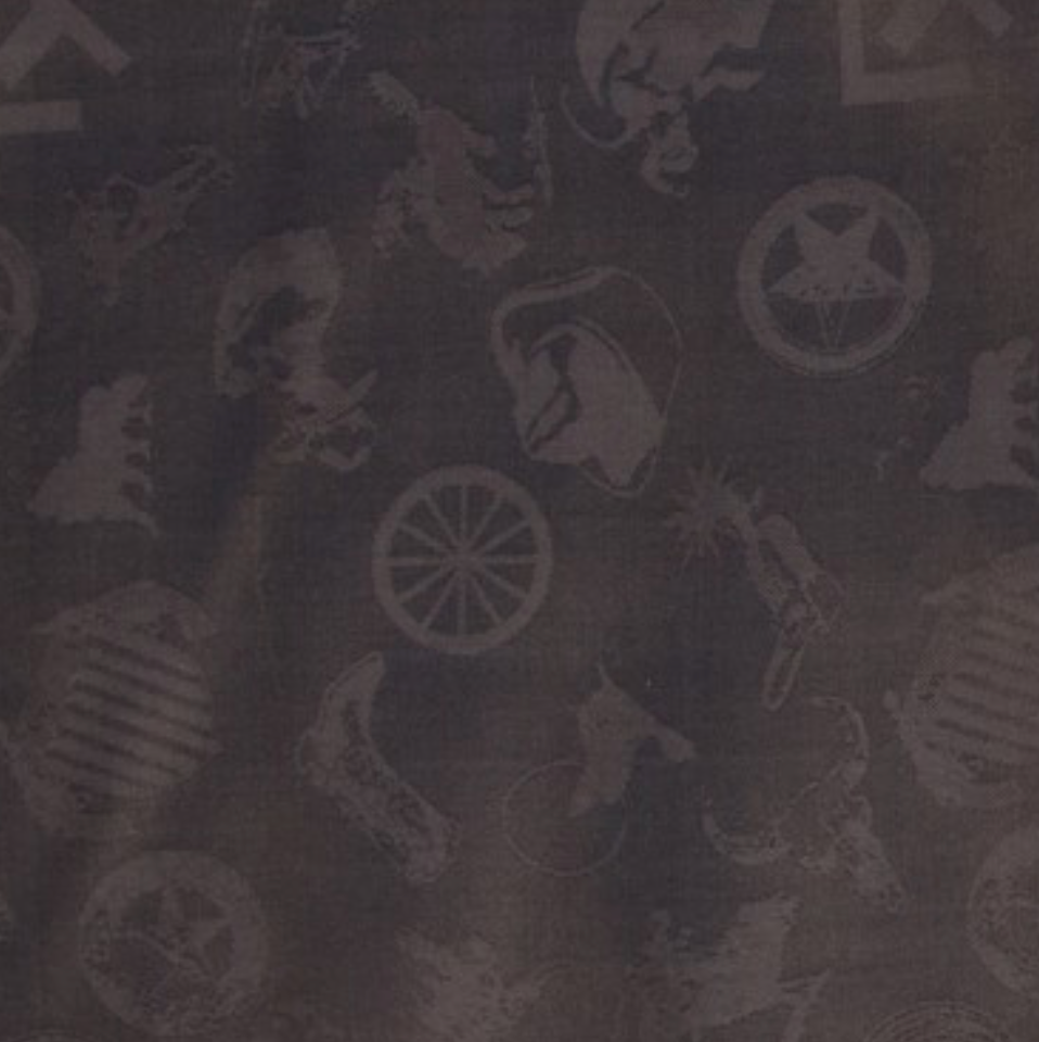 Wyoming Traders Charcoal Cowboy Logo Silk Scarf