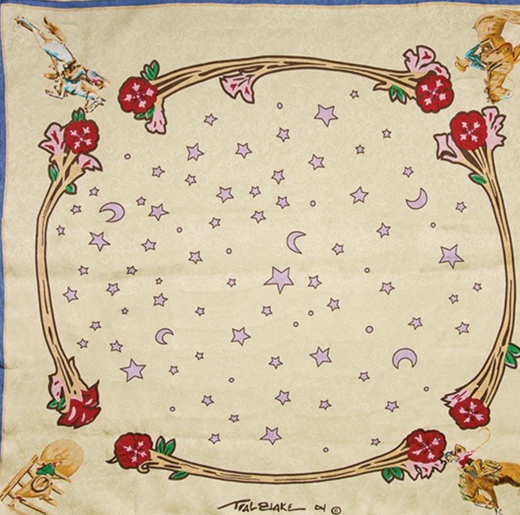 Wyoming Traders Silk Ivory Rodeo Girls Limited Edition Silk Scarf