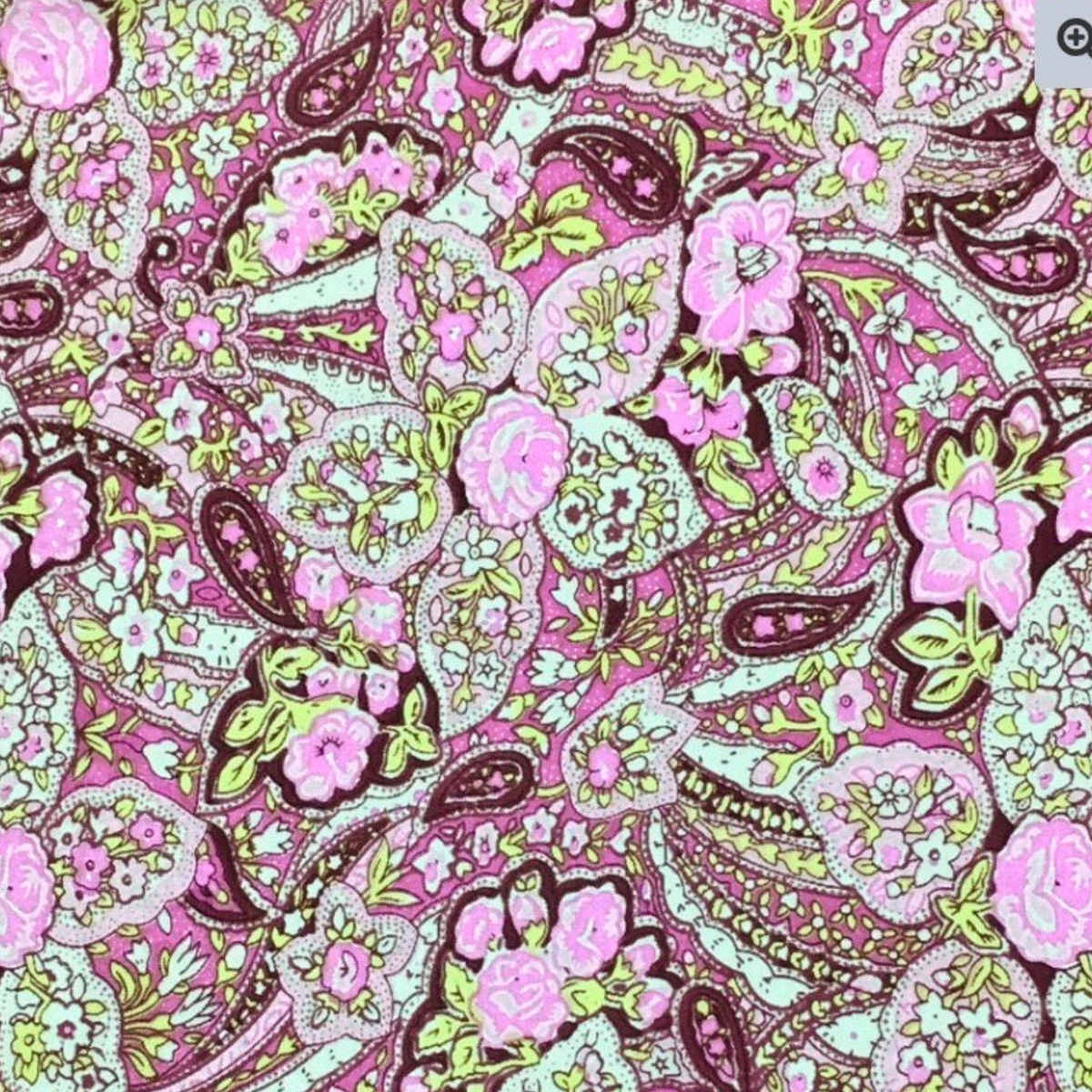 Wyoming Traders Pink Paisley Frontier Calico Silk Scarf