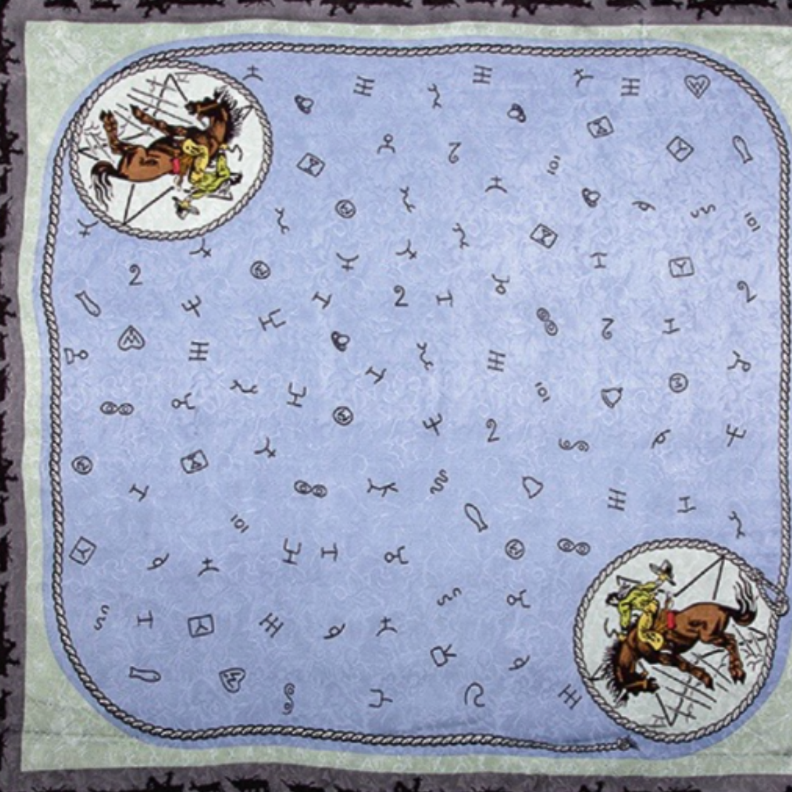 Wyoming Traders Slate Blue Brand Limited Edition Silk Scarf