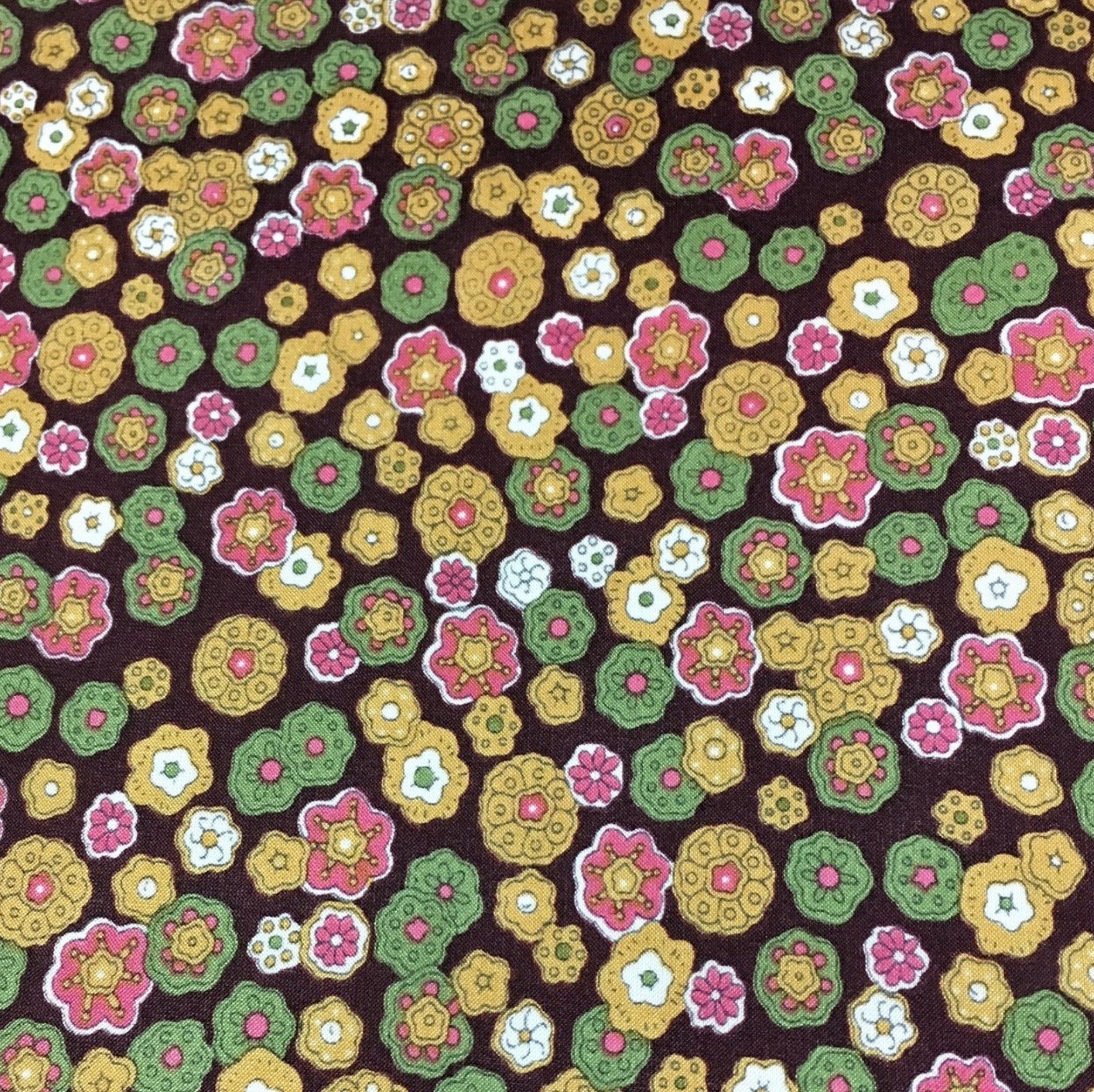 Wyoming Traders Red Flowers Frontier Calico Silk Scarf