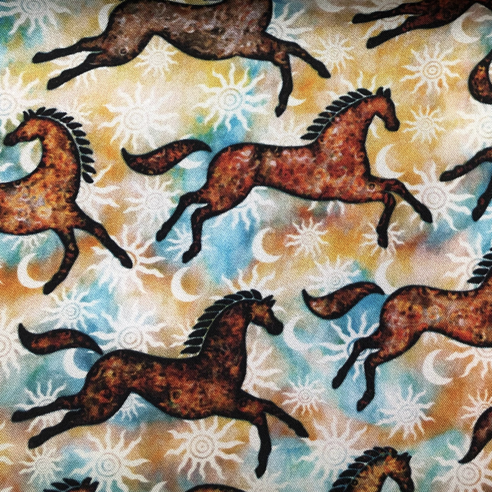 Austin Accent Western Horse Frolic Silk Scarf - Bob's Outdoor