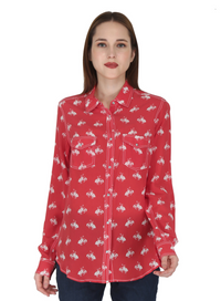 RRR Womens Red/White Western Yoke 2 Pocket Horse Print Shirt - Bob's Outdoor