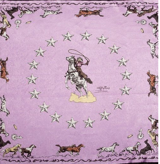 Wyoming Traders Lavender Mustang Limited Edition Silk Scarf